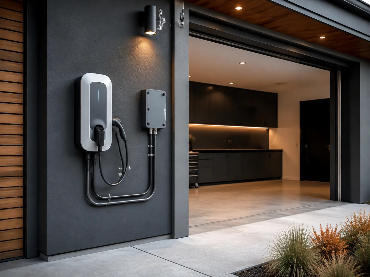 Representative home electric vehicle charger installation