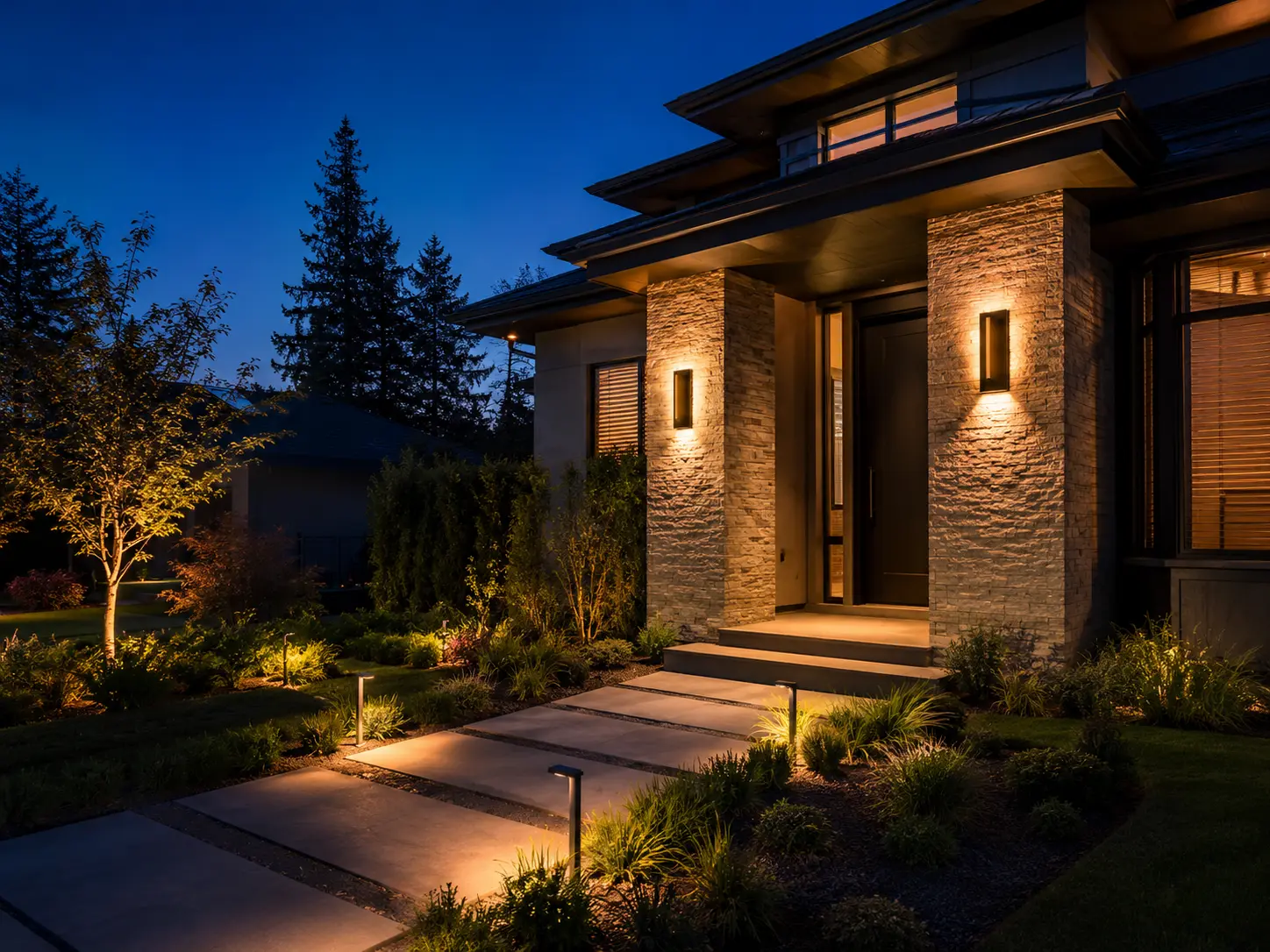 Representative outdoor architectural lighting installation